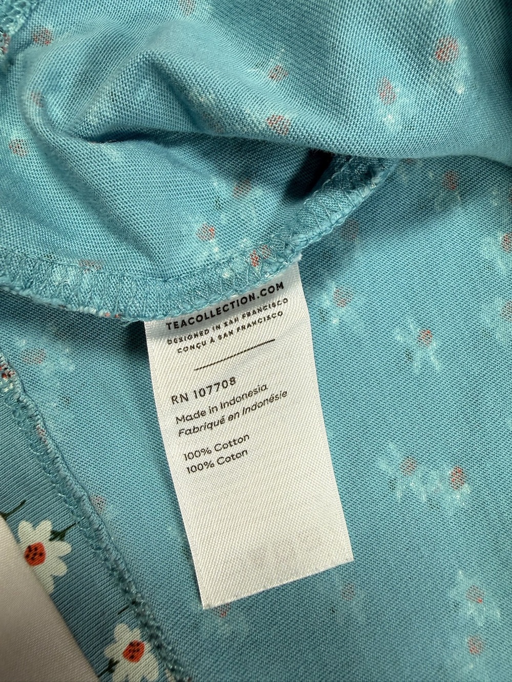 TEA Girls Floral Print Flutter Sleeve Top Size 5 Cottagecore Daisy Garden - Picture 6 of 8